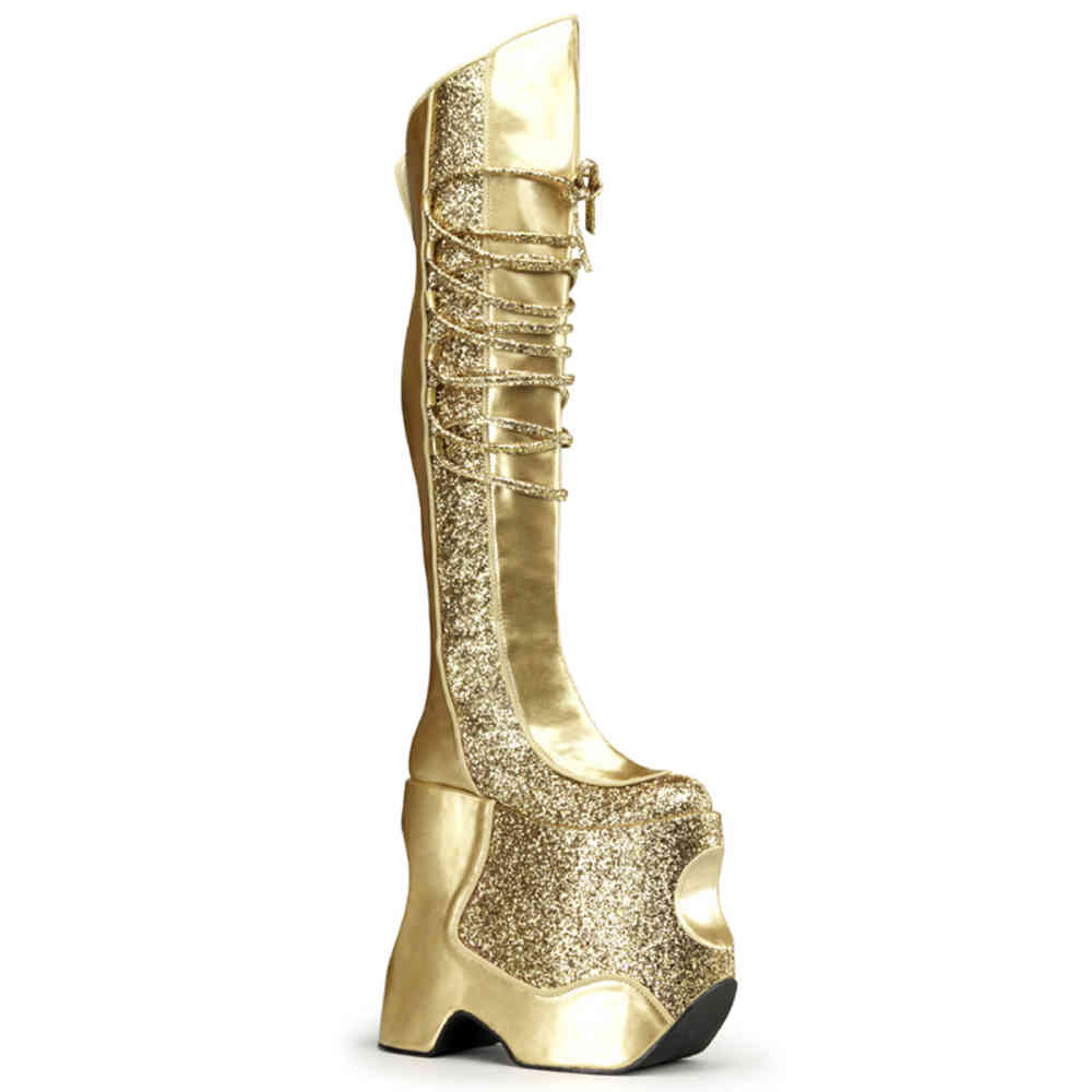 Goud Glitter 22 cm FABULOUS 3035 Overknee Laarzen Drag Queen Goud Glitter 22 cm FABULOUS 3035 Overknee Laarzen Drag Queen